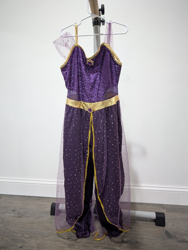 Purple and Gold Sequined Dance Costume, Child US10, UK 9-10Y
