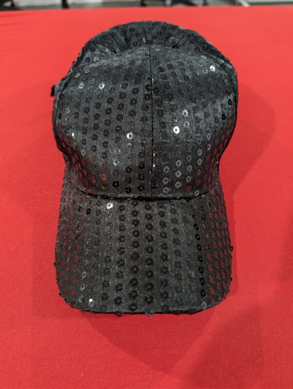 Black Sequin Dance Cap